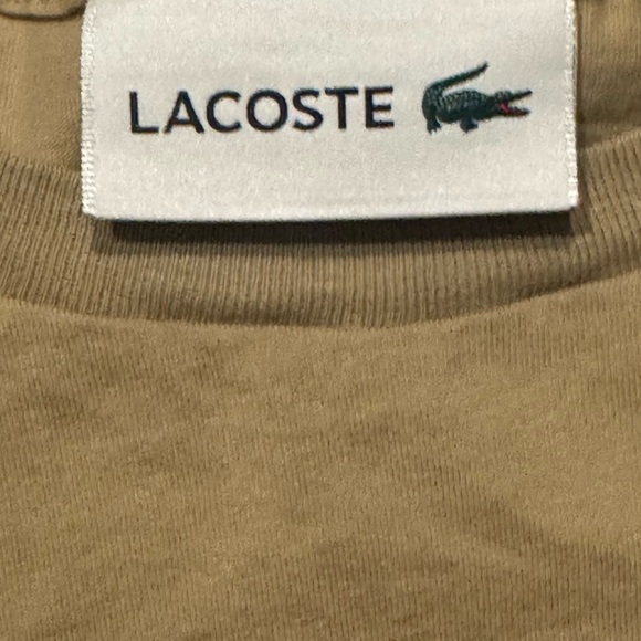 Lacoste Men's Beige Short Sleeve Tee - Picture 2 of 3